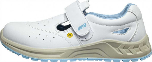 Bennon ESD Sicherheits-Sandale S1, Sandal white ESD, Weite 11